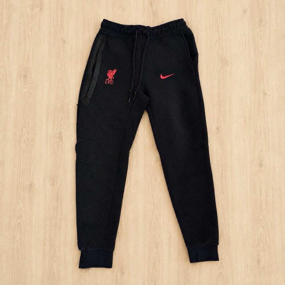 Nike Liverpool FC LFC Tech Fleece Jogger Pants Men's Small Black Red[Y]